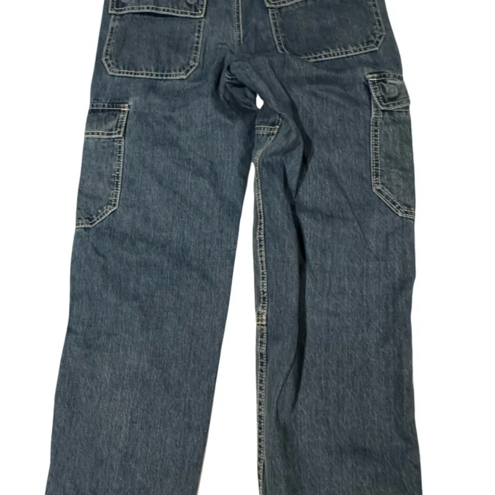 Relaxed Blue Carpenter Jeans with Patch Pockets - Picture 2 of 6